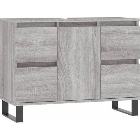 Armoire salle de bain sonoma gris 80x33x60 bois d'ingénierie (1/5)