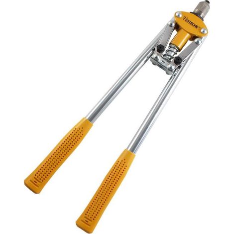 HOTECHE remachadora dos manos 430 mm &43 3 bocas , Remachadora de 2 manos manualTamaño 430mm,17 pulgadasIncluye 3 bocas de 2.4, 3.2 y 4 mm, dos de ellas van alojadas en el ma
