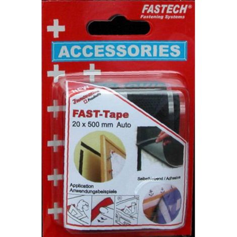 FASTECH® 908-330 Bande auto-agrippante hotmelt à coller partie velours et partie agrippante (L x l) 500 mm x 20 mm noir 1 paire(s) S19771 (1/2)