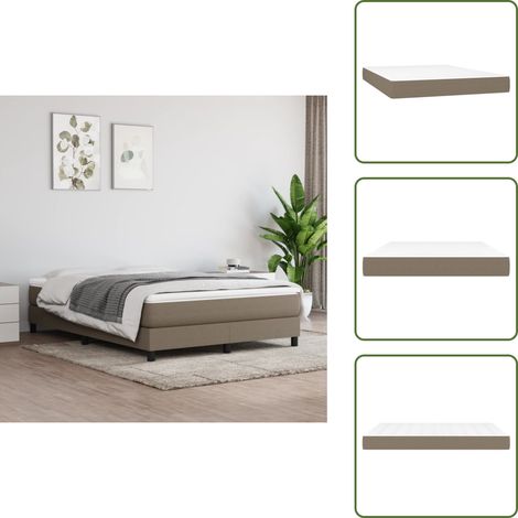 The Living Store Materasso a Molle Insacchettate Rigidità Media Grigio Tortora 140x190x20 cm in Tessuto - Materasso a molle
