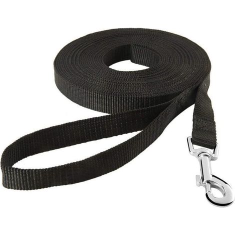 Laisse De Dressage Noir 10M Pour Chien Chat Sangle Nylon Promenade (1/4)