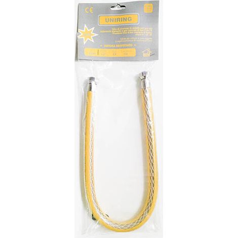 Tubo flessibile gas cucina CE 0,75 750 mm 1/2" EN 14800 UNIRING M/F CE EN 14800 L 75 cm