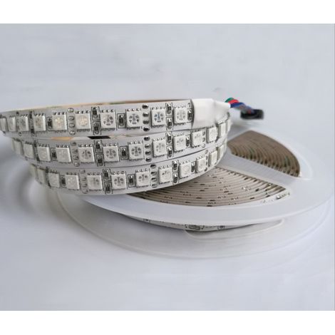 Bande LED flexible non étanche 5050 RGB, 120 LED par mètre, 12 V, une seule rangée, 120 LED par mètre