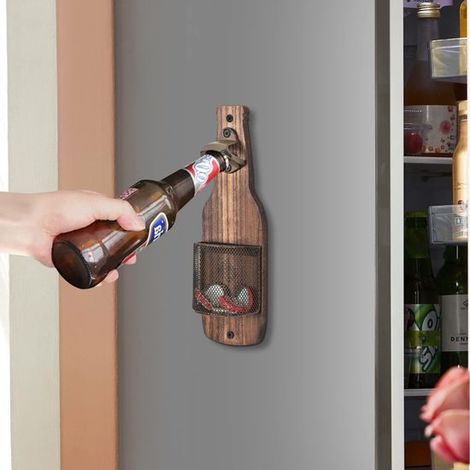 1 Flaschenöffner Vintage Holz Wandmontage für Bierliebhaber Vintage Farbe (1/5)