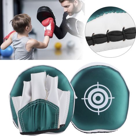 Gants de boxe courbés pour enfants, cibles d'entraînement mini, mitaines de frappe vertes