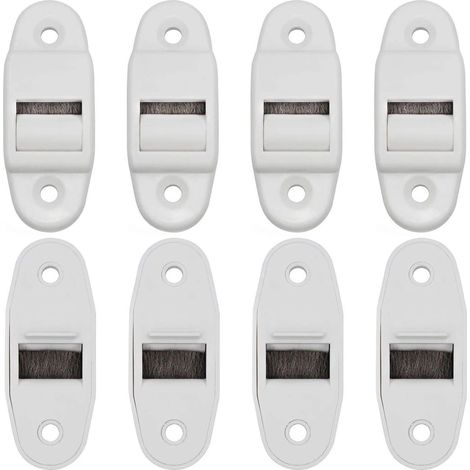 Set di 8 guide per cinghie di azionamento di tapparelle, con spazzola e rullo, per cinghie fino a 23 mm di larghezza, interasse fori 40 mm. (1/4)