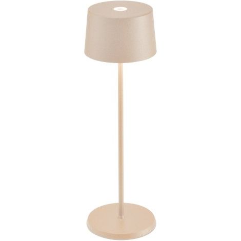 Zafferano Lampada a led da tavolo Olivia Pro Sabbia ricaricabile e dimmerabile - 2200-2700-3000K 9h alla massima potenza
