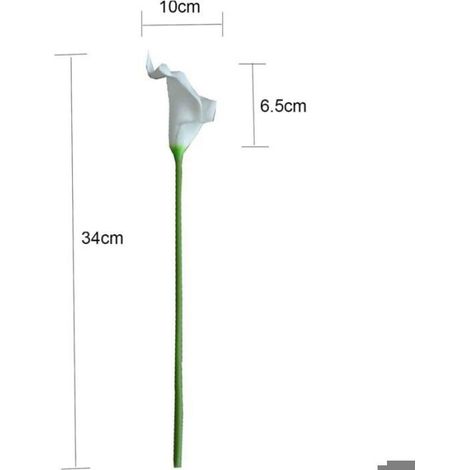 Fleurs artificielles Lys Calla - - 20 pièces - Hauteur 34 cm - Diamètre 10 cm - Matériau PU latex (1/5)
