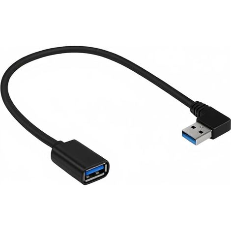 USB 3.0 Extension Cable 90 Degree USB-A Short 30cm USB A Plug 90° Angled USB Male Female Extension for PC, Laptop, TV, PS4 (1/5)