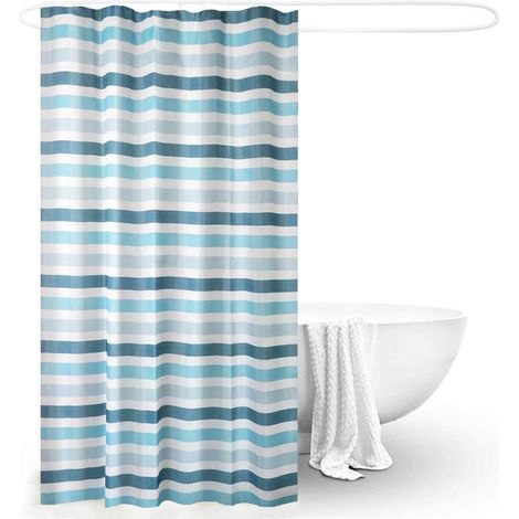 Tenda Doccia Antimuffa 180x200 cm Impermeabile Vasca Bagno con Anelli PEVA 02173