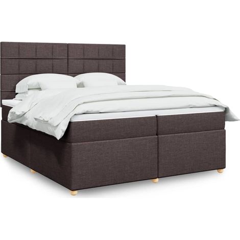 Boxspringbett mit Matratze Dunkelbraun 200x200 cm Stoff