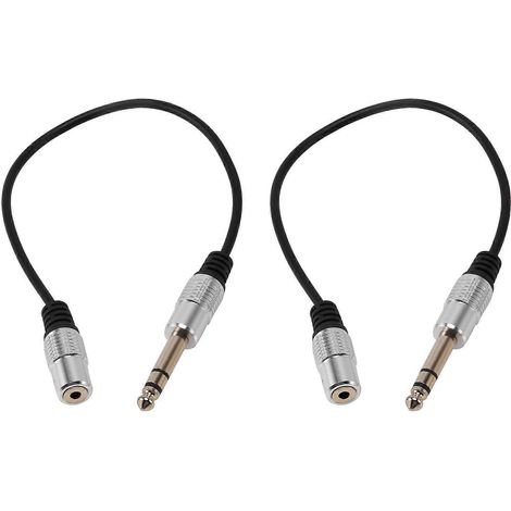 Deux câbles adaptateurs stéréo 1/4 pouce vers 3,5 mm (convertisseur jack casque 1/4 pouce TRS mâle 6,35 mm vers femelle 3,5 mm) (1/5)