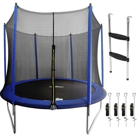 Dellonda DL94 Heavy-Duty Outdoor Trampoline with Safety Enclosure Net, Anchors & Ladder 10ft