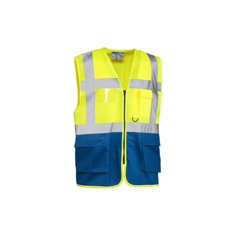 GILET ALTA VISIBILIT GIALLO/BLU LASER TG. XL