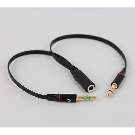 Adaptateur microphone 3,5 mm femelle vers mâle, câble audio 3,5 mm pour haut-parleurs et casques (noir)-21.00X1.00X0.50CM-Black
