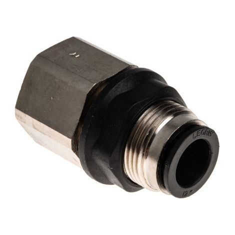Adaptateur filetage à tube de traversée Legris LF3000 vers Enfichable, 12 mm G 1/2 Femelle ( Prix pour Paquet de 2 )