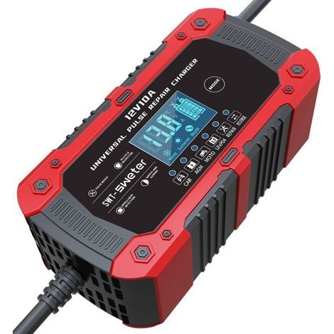 Chargeur de batterie de voiture 10 A, 12 V, 7 étapes de charge, écran LCD intelligent (1/4)