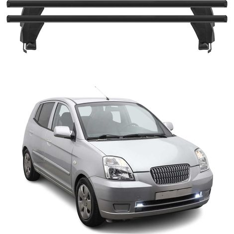 OMAC Dachträger Querträger Alu für Kia Picanto I 2004-2011 – Abschließbar – T-Nut – City-Crash-getestet – Max. 50 kg Schwarz (1/5)