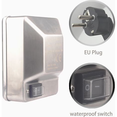 Moteur de rôtissoire universel en acier inoxydable pour barbecue, moteur de remplacement robuste de 4 W avec interrupteur marche/arrêt étanche – Peut supporter 40 lb – Certifié CSA – Idéal pour les ba