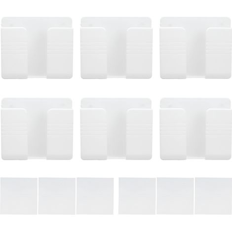 Support mural pour téléphone, adhésif universel, support de charge Mobile pour la maison, chambre à coucher, salle de bain, blanc, 6 pièces