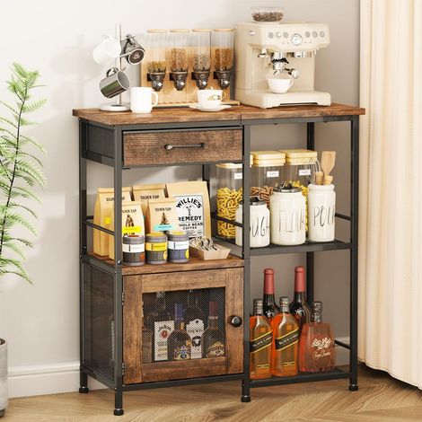 Küchenschrank mit Arbeitsplatte, Sideboard mit Schubladen und Tür, Vintage Bar Schrank (1/5)