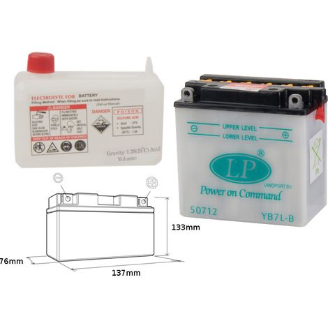 Batteria per moto Landport YB7L-B 12V 8Ah 137x76x134 Riparabile