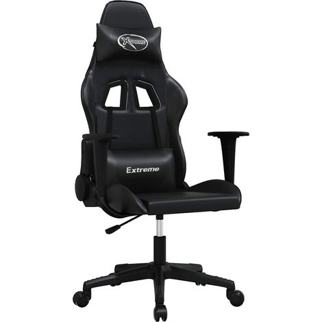 Maison Exclusive - Sedia da Gaming Massaggiante Nera in Similpelle (1/5)
