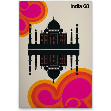 Leinwandbild Retro Indien M1-No.50816 - Kunstdruck auf Leinwand in Creme Schwarz - Wandbild 50 x 75 cm (1/5)