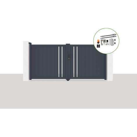 Pack portail battant électrique 300x140cm GIONA + Motorisation TANKER B250 (1/5)