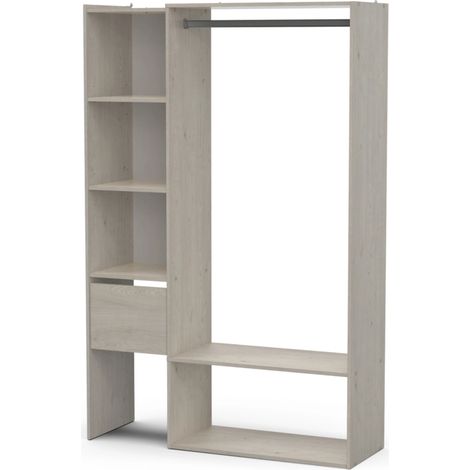 cabina armadio a giorno "flower" rovere 119x39x183 cm