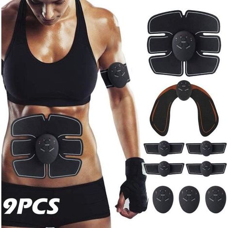 MERKMAK Appareil d\'electrostimulation Abdominal Musculation Fitness 8 Kit STIMULATEUR ABDO + Entraînement hanche Fesse Levage (1/4)