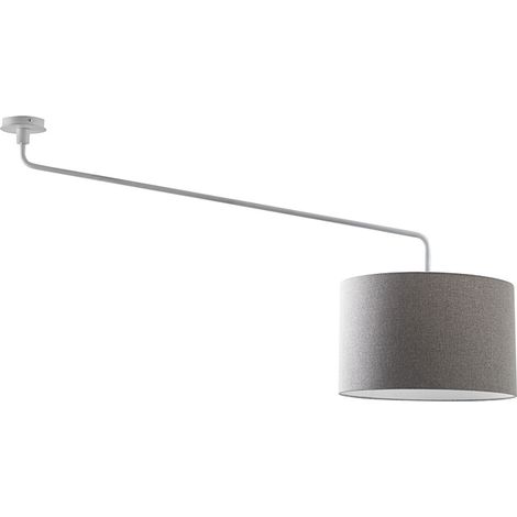 Vivien Plafoniera Bianca con Paralume Grigio 48cm - Lampada Soffitto E27, Classe I, IP20, Struttura Metallo Verniciato - Rossini Group (1/5)