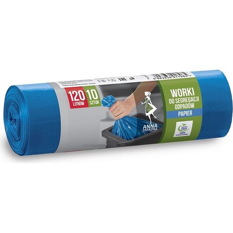 Papier-Trennbeutel 120 l, 10 Stück, blau, Anna Zaradna