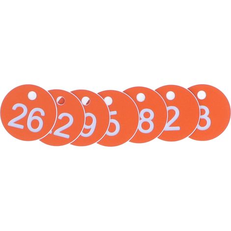 Étiquettes de marquage numérotées pour apiculture et élevage, 50 pièces, numéros 1 à 50, orange, perforées, pour ruches et élevage. (1/5)