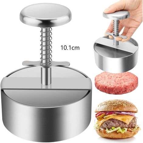 Prensa para hamburguesas de acero inoxidable 304, ajustable, antiadherente, fácil de usar, ideal para reuniones familiares y fiestas, 10,1 cm (10,1 cm) (1/5)
