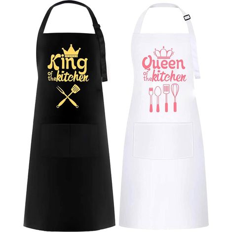 Tabliers Couple Blanc & Noir – Cadeau Romantique