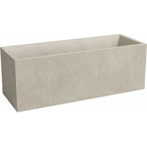 Jardinière en plastique crème 80 cm – Volume 57 L – Dimensions 79.5x29.5x29.5 cm – Pour compositions florales élégantes – Artevasi (1/2)