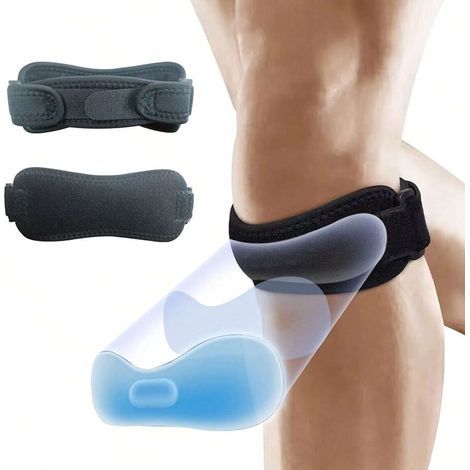 Set mit 2 Sehnen-Kniebandagen – Bequeme und strapazierfähige Kniebandage zur Linderung von Patellaspitzensyndrom, für verbesserte Leistung beim Wandern, Basketball, Laufen und Fitnessstudio-Training (1/5)