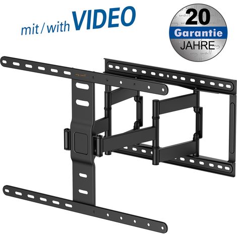 my wall Wandhalterung de Schwenkbare TV-Wandhalterung H24L, Wandhalterung de für TVs de 43 bis 90 Zoll, bis zu 60 kg, neigbar, schwenkbar und ausziehbar, Kabelmanagement de und Libelle de Bubble, VESA