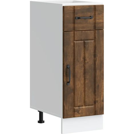 Armoire de cuisine moderne avec tiroirs pratique rangement 30 x 46 x 81,5 cm en bois d'ingénierie chêne fumé (1/5)