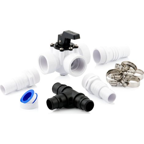 Zelsius Pool Bypass Set 12-teilig  Universal Ventil für Wärmepumpe Poolheizung