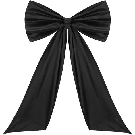 Nœud Décoratif - Ruban en Polyester - Pour Arbre de Noël Fête Mariage Anniversaire - Noir - 105 x 6,5 x 5 cm - 1 Pièce (1/5)