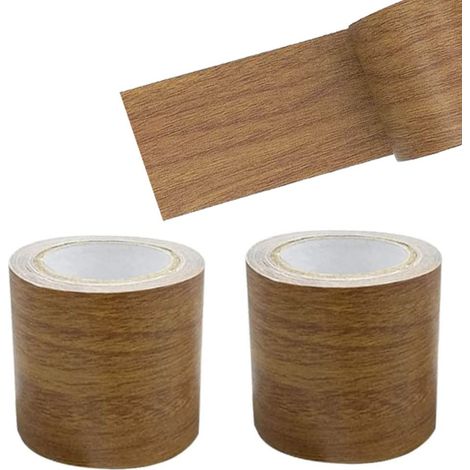 2 Rouleau Ruban Adhésif Imitation Bois De Marron De 8 Cm 4,57 M Ruban Effet Bois de Réparation de Meubles Ruban Adhésif Réaliste de Réparation pour Portes, Sols, Plinthe (1/5)