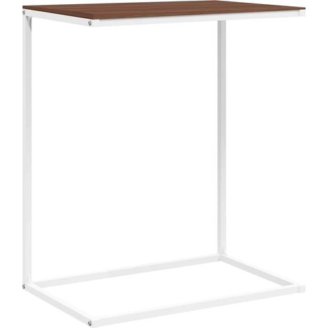 Maison Exclusive - Mesa auxiliar de madera contrachapada blanco 5 (1/5)