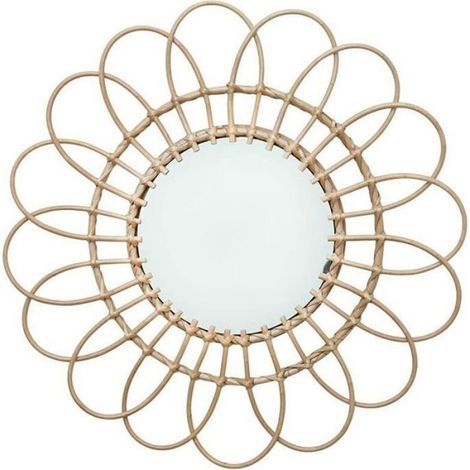 Miroir - Rotin Naturel - Diamètre 40 Cm - Pour Salon Chambre Couloir - Rond (1/5)