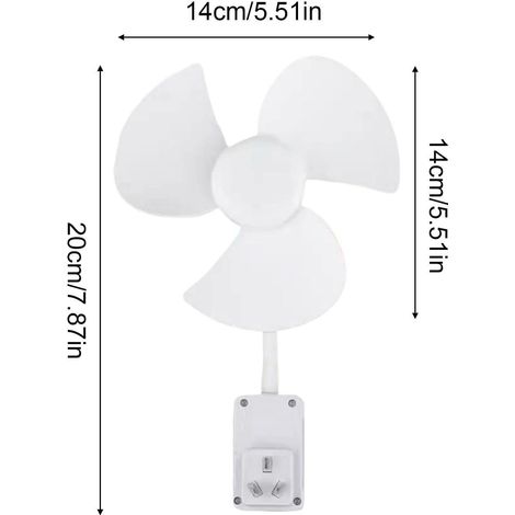 Mini-ventilateur,Moteur en cuivre pur,Réglable à 360°,Interrupteur indépendant,Réduction du bruit de 40 dB,Bureau, chambre,Blanc (1/4)