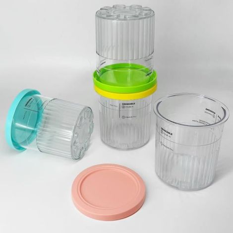 Lot de 4 bacs à crème glacée sans BPA avec étanchéité améliorée, compatibles CREAMi Deluxe, pour conservation et préparation de glaces maison