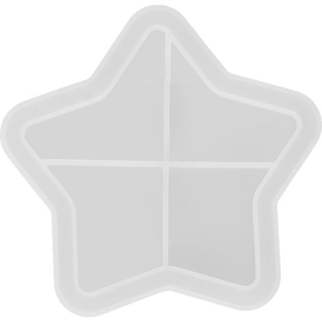 Moule en silicone pour sous-verre en forme d'étoile, résistant, lavable, flexible, épais et lisse, réutilisable pour création de résine. (1/5)