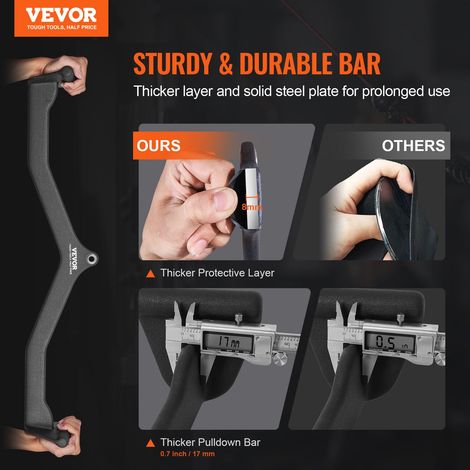 Barre de Tirage Musculation en V 83 cm, Accessoires pour Machine à Poulie en Acier Massif et Caoutchouc, Poignée de Tirage pour Ent… (1/5)