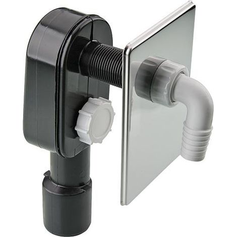 Siphon encastre PE avec rosace en inox DN 40/50